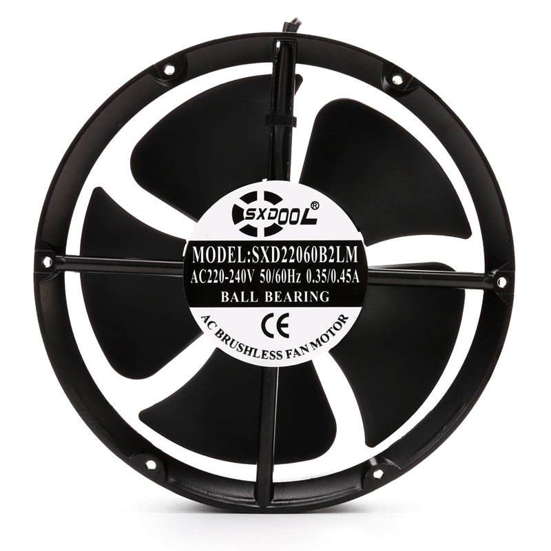 SXD22060B2LM_1.jpg SXDOOL 220x220x60mm AC Axial Cooling Fan | SXD22060B2LM AC 220-240V Dual Ball Bearing - Image 1