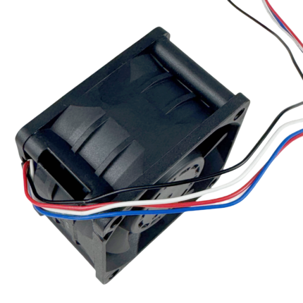 SXD6038B24H-RDP cooling fan side view showing frame depth and four lead wires