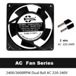 SXDOOL 92x92x25mm AC Axial Cooling Fan | SXD9225B2LM AC 220-240V Dual Ball Bearing