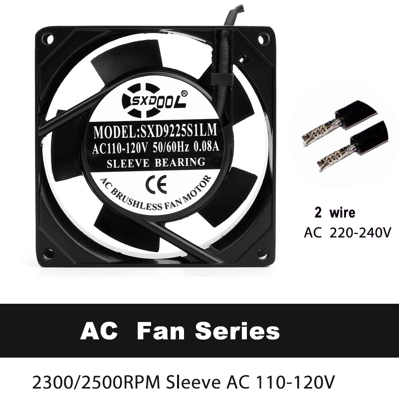 SXD9225S1LM_7.jpg SXDOOL 92x92x25mm AC Axial Cooling Fan | SXD9225S1LM AC 110-120V Sleeve Bearing - Image 1