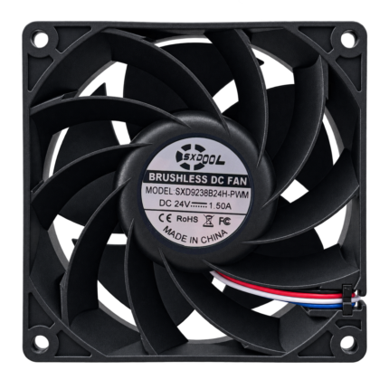 Label-side view of the SXD9238B24H-PWM 24V 1.50A cooling fan.